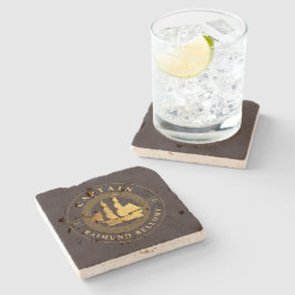 Posavasos De Piedra Buque de oro