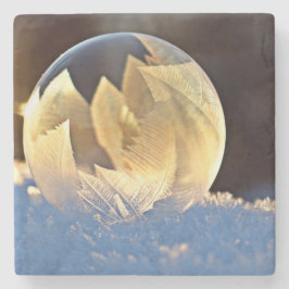 Posavasos De Piedra Burbuja de jabón en nieve