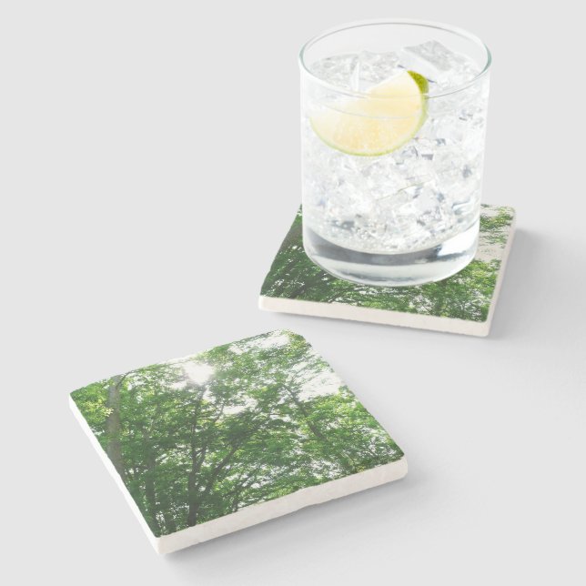 Posavasos De Piedra Buscando árboles de verano (Lateral)