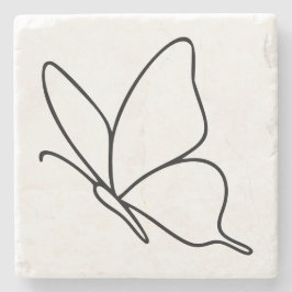 Posavasos De Piedra Butterfly Line Art –  Insect Illustration