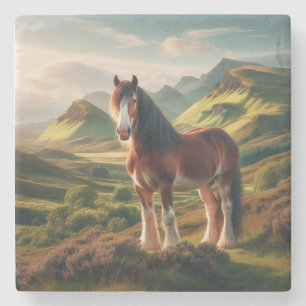 Posavasos De Piedra caballo Clydesdale tierras altas de Escocia