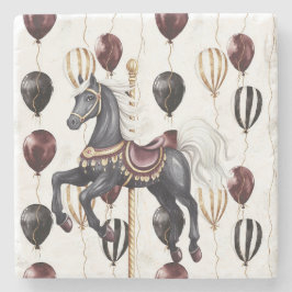 Posavasos De Piedra Caballo de Carrousel Globos de Circo