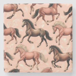 Posavasos De Piedra Caballo de color rosa sin soldadura