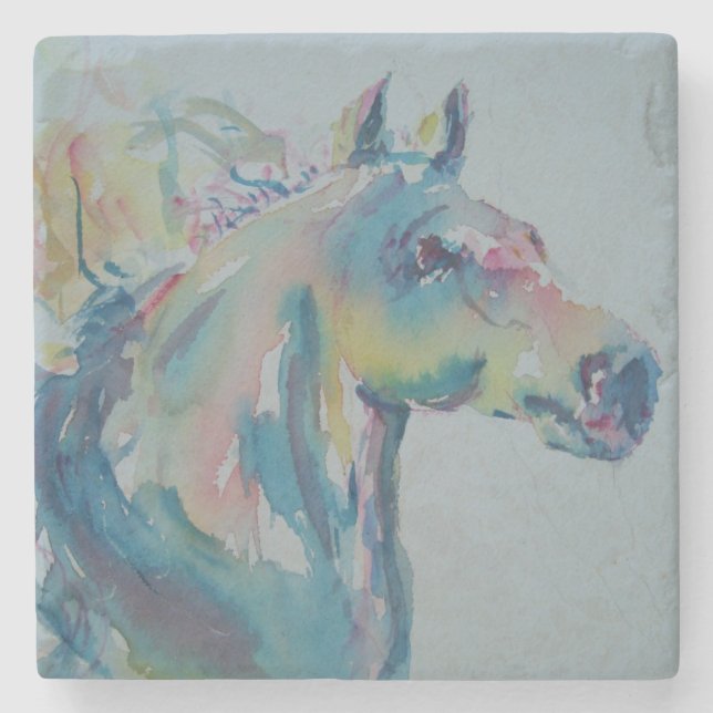 Posavasos De Piedra Caballo de muchos colores (Anverso)