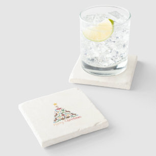 Posavasos De Piedra Caballo de rock de navidad
