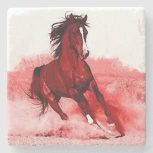 Posavasos De Piedra Caballo en marcha