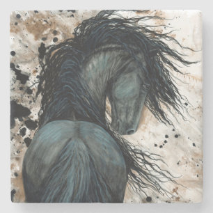 Posavasos De Piedra Caballo frisio de DreamWalker por Bihrle