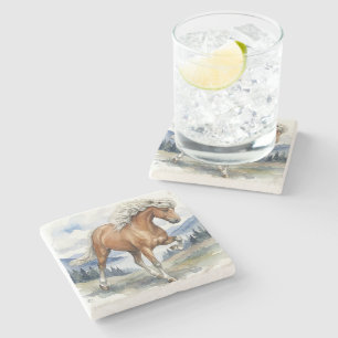 Posavasos De Piedra Caballo islandés Edda Silver bay en las montañas S