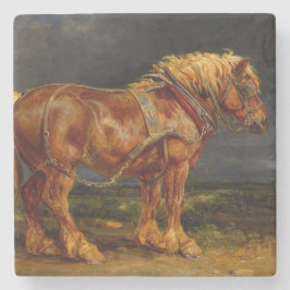 Posavasos De Piedra Caballo Marrón Castaño (por James Ward)