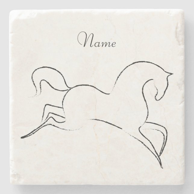 Posavasos De Piedra Caballo salvaje Thunder_Cove (Anverso)