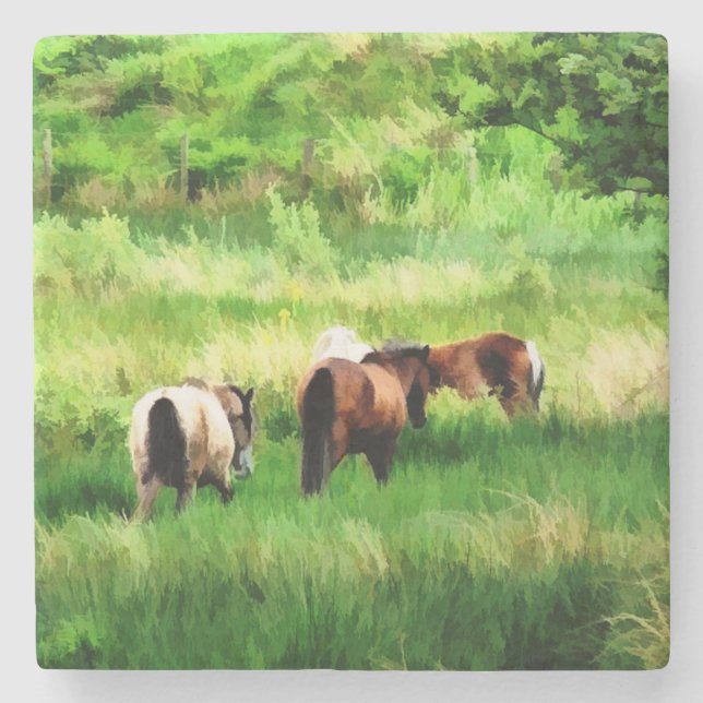 POSAVASOS DE PIEDRA CABALLOS (Anverso)