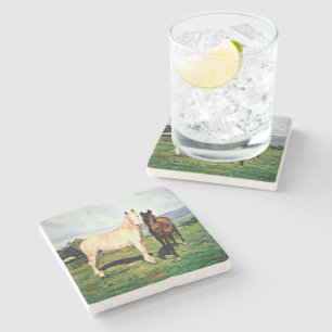 Posavasos De Piedra Caballos/Cabalos/Horses