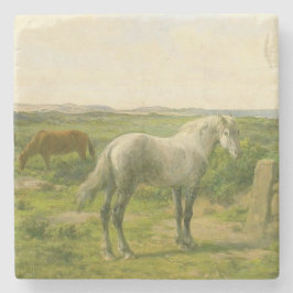 Posavasos De Piedra Caballos cerca de la costa (por Rosa Bonheur)