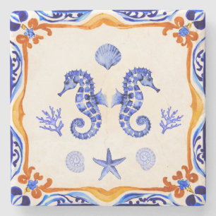 Posavasos De Piedra Caballos marinos mediterráneos