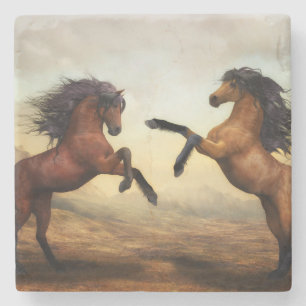 Posavasos De Piedra Caballos salvajes