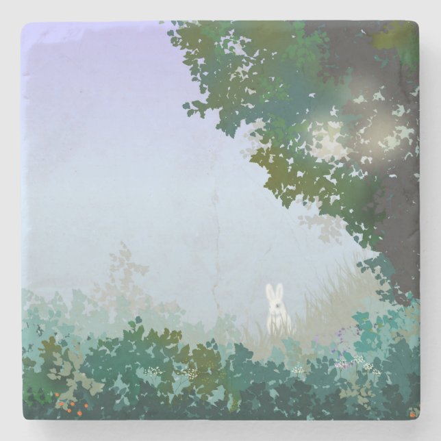 Posavasos De Piedra Cabello blanco en una mañana neblina (Anverso)