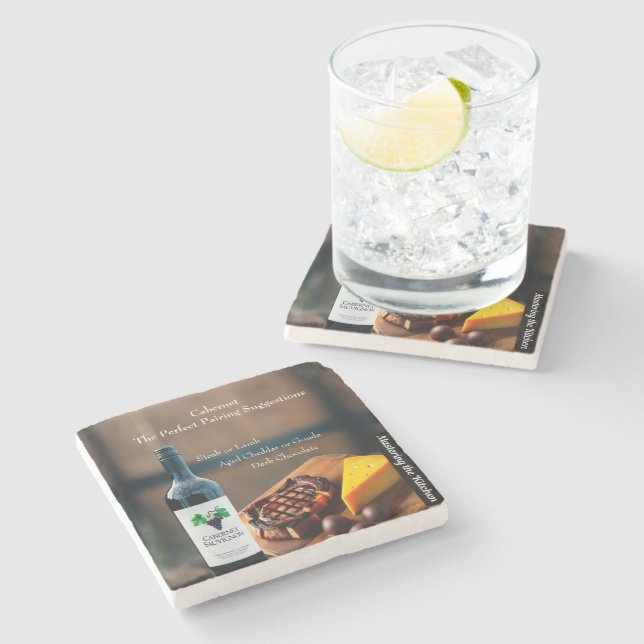 Posavasos De Piedra Cabernet Wine Pairing Guide/Mastering the Kitchen (Lateral)