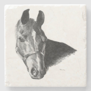 Posavasos De Piedra Cabeza de caballo gráfica