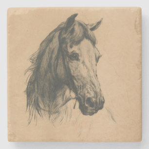 Posavasos De Piedra Cabeza de Caballo (por Heywood Hardy)