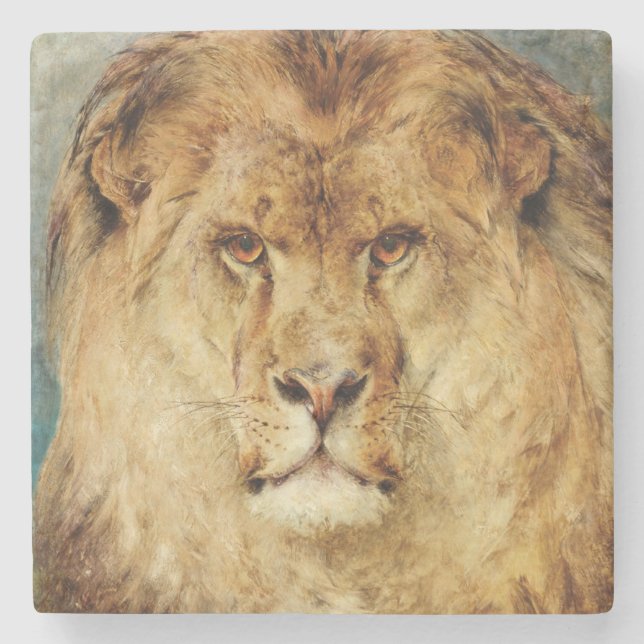 Posavasos De Piedra Cabeza de león (por Heywood Hardy) (Anverso)