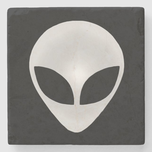 Posavasos De Piedra Cabeza Gris Alien (Anverso)