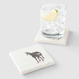 Posavasos De Piedra Cabra alpina de montaña Chamois minimalista en la