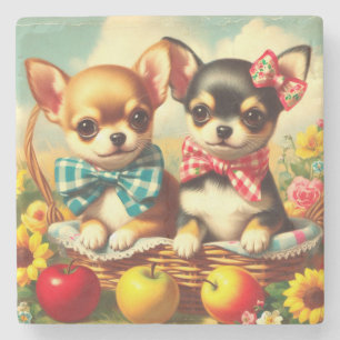 Posavasos De Piedra Cachorros de Chihuahua