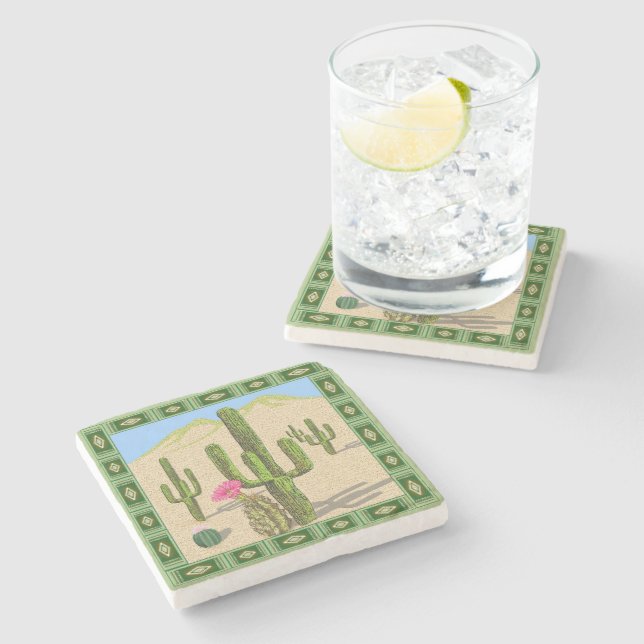 Posavasos De Piedra Cactus (Lateral)