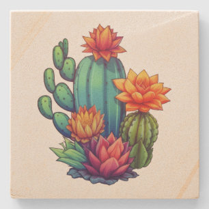 Posavasos De Piedra Cactus en crecimiento de bonito