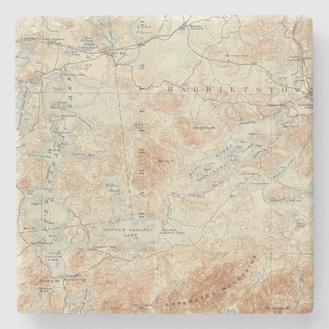 Posavasos De Piedra Cadena del lago Saranac (lagos inferiores, mediano (Anverso)