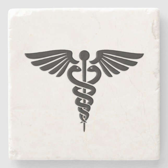 Posavasos De Piedra Caduceus de Silver Medical (Anverso)