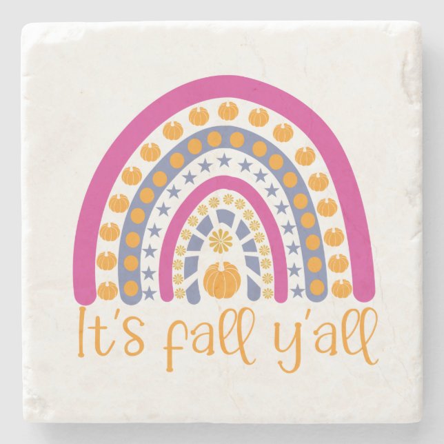 Posavasos De Piedra Cae el arcoiris de calabaza (Anverso)