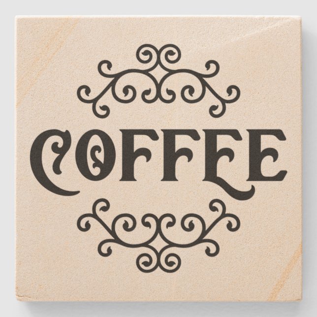 Posavasos De Piedra Café con desplazamiento - escayola de piedra (Anverso)