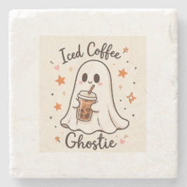 Posavasos De Piedra Café con Hielo Fantasmita - Halloween Lindo