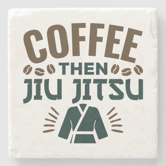 Posavasos De Piedra Café Después Jiu Jitsu BJJ Jiujitsu (Anverso)