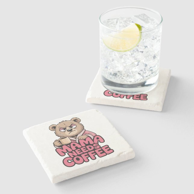 Posavasos De Piedra Café Mamá Osa (Lateral)