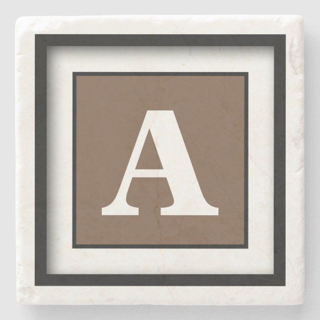 Posavasos De Piedra Café Monocromo simple (Anverso)