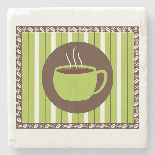Posavasos De Piedra Café Pinstripe (Anverso)