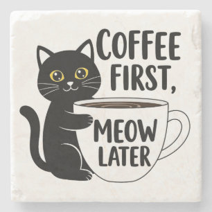 Posavasos De Piedra Café Primero Maúlla Después – Taza Divertida para