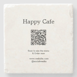 Posavasos De Piedra Cafe restaurant scan para ver el menú pedir hotel