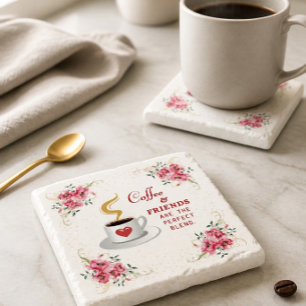 Posavasos De Piedra Café y Amigos la Mezcla Perfecta 