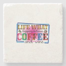 Posavasos De Piedra Café Y Vino De Arte