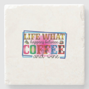 Posavasos De Piedra Café Y Vino De Arte