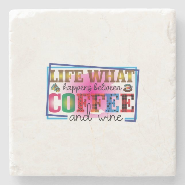 Posavasos De Piedra Café Y Vino De Arte (Anverso)