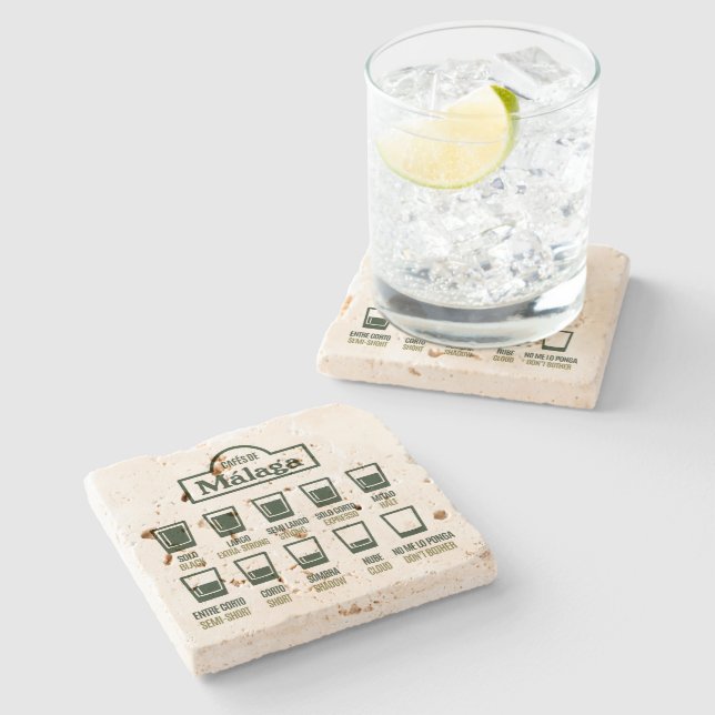 Posavasos De Piedra Cafés de Málaga (Lateral)
