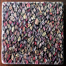 Posavasos De Piedra Caída de las hojas de otoño