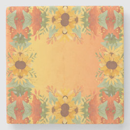 Posavasos De Piedra Caída del Otoño Acción de Gracias Cosecha Flores F