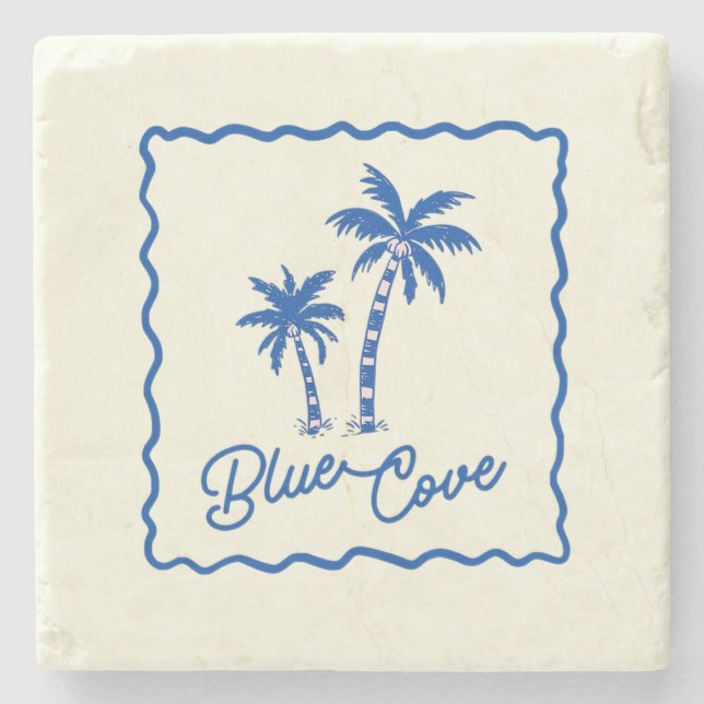 Posavasos De Piedra Cala Azul (Anverso)