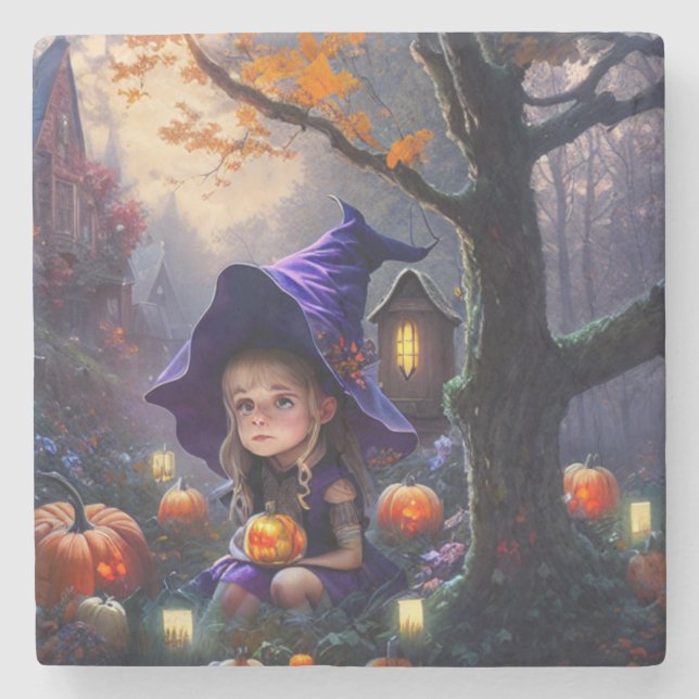 Posavasos De Piedra calabaza/capricho/Halloween/personalizado (Anverso)