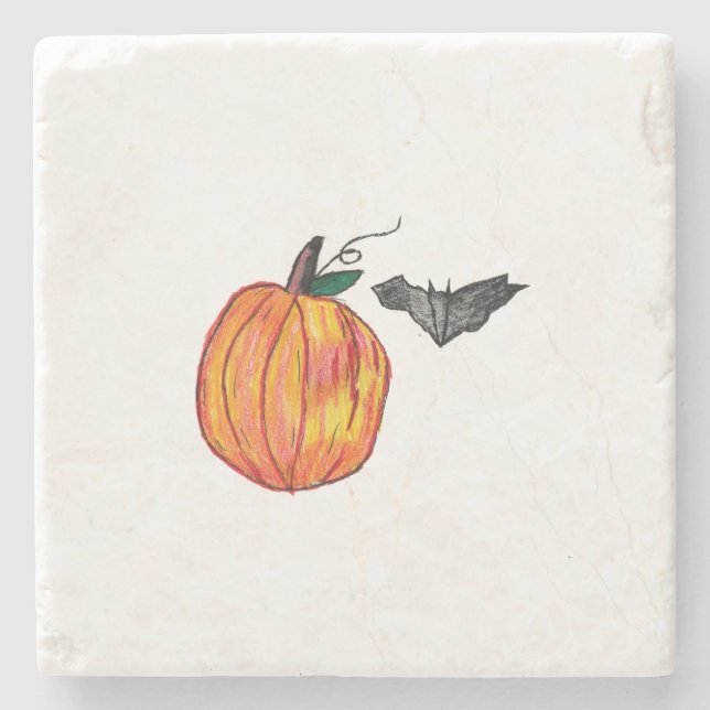 Posavasos De Piedra Calabaza con bata gris (Anverso)